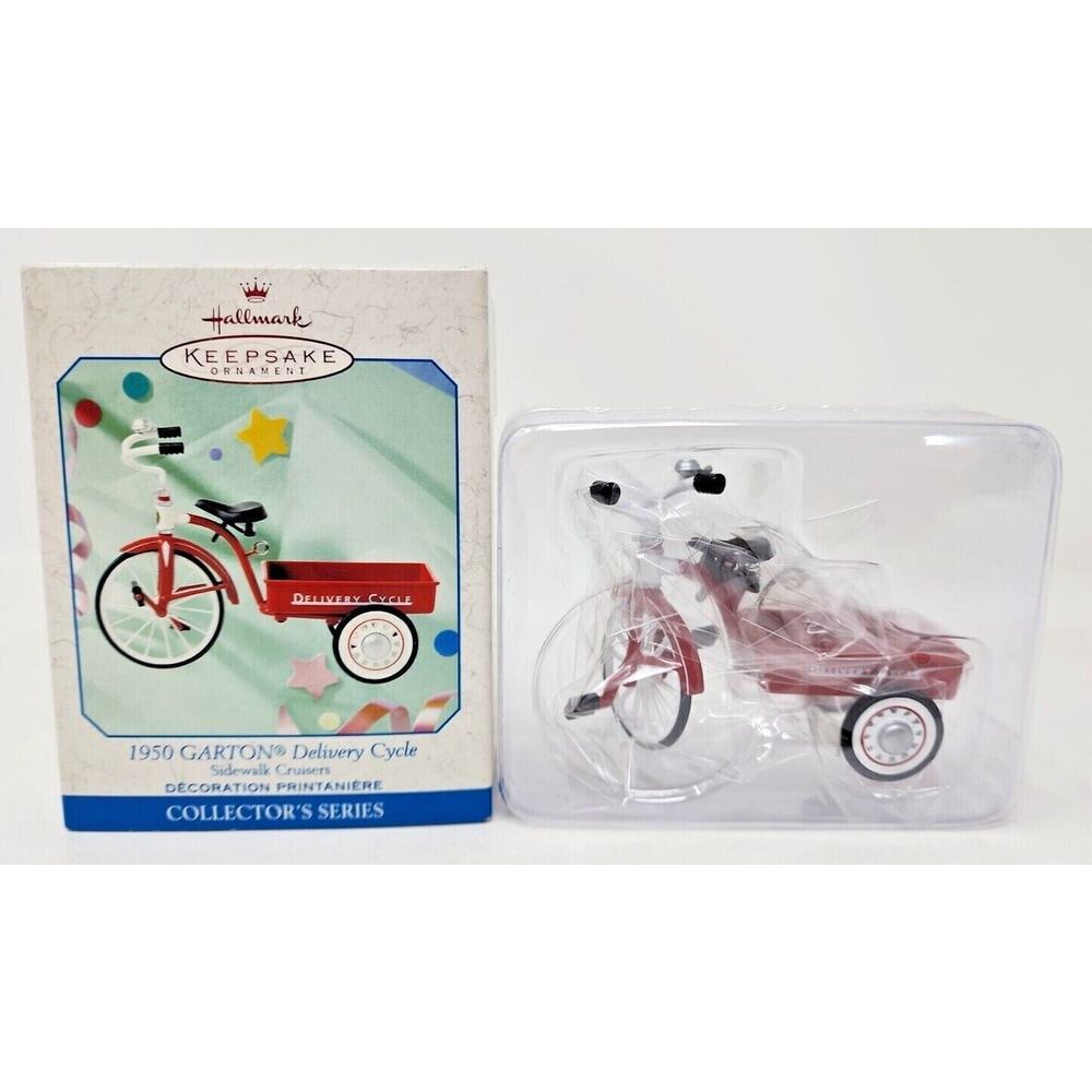 1998 Hallmark Sidewalk Cruisers #3 1950 Garton Delivery Cycle Ornament U52 8367